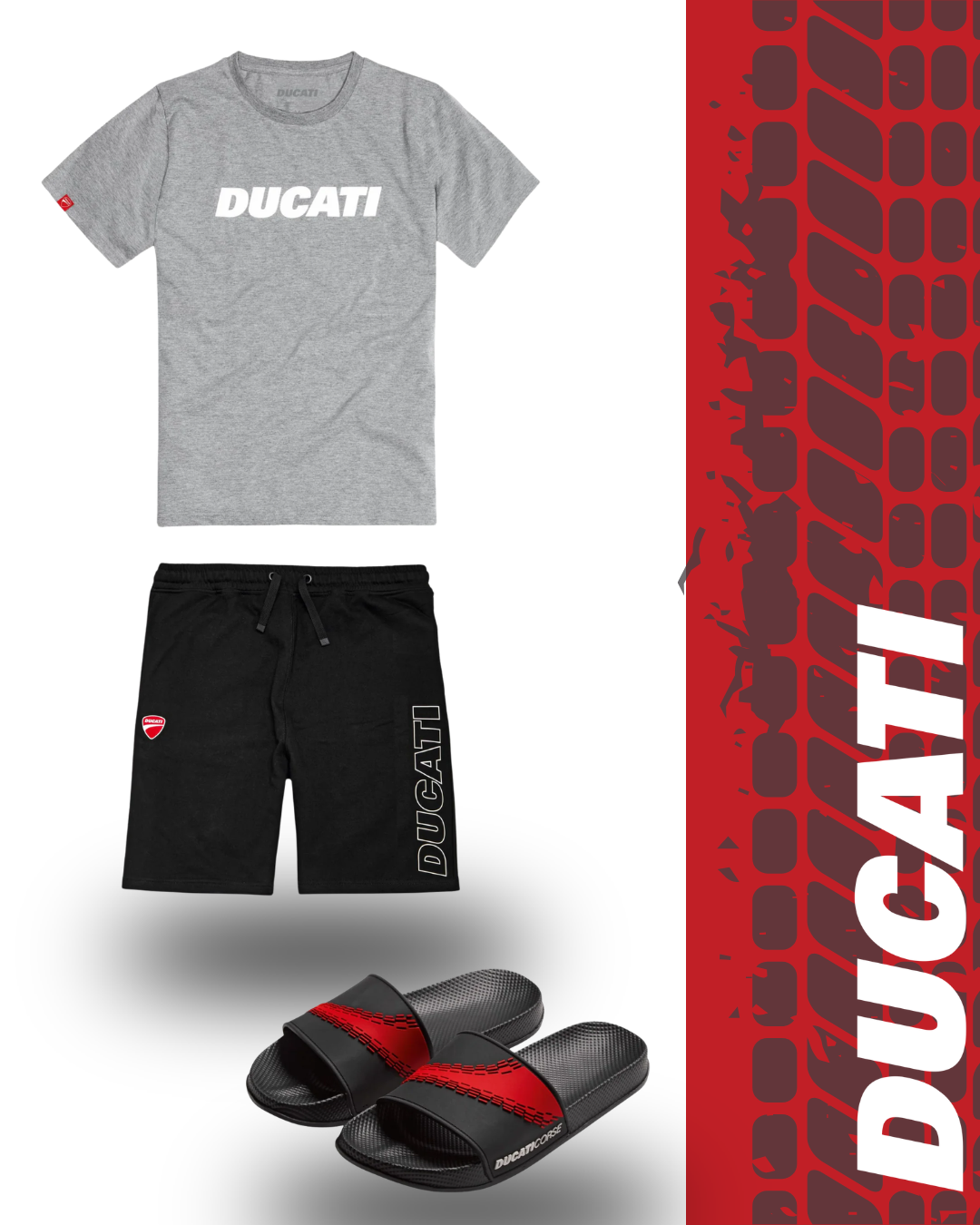 Lot T-shirt Short Claquettes -Ducati